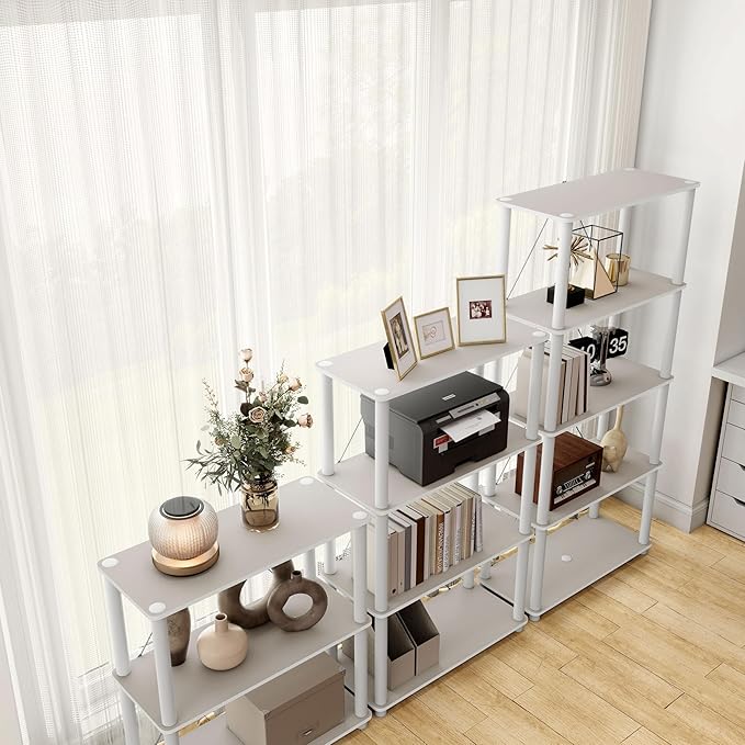 Homes: Inside + Out Apexa Modern 4-Tier Wide Shelving Units, Collectibles - Image 14