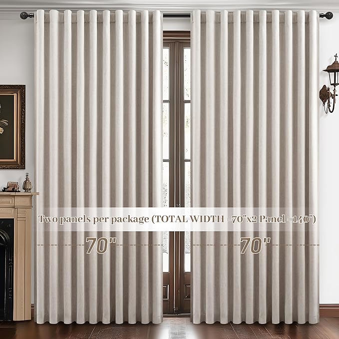 Curtains 70 Inch Length Wide Pleated Blackout Curtain - Image 7