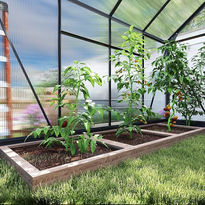 Outsunny 6' x 8' Greenhouse for Outdoors, Polycarbonate Greenhouse - Image 9