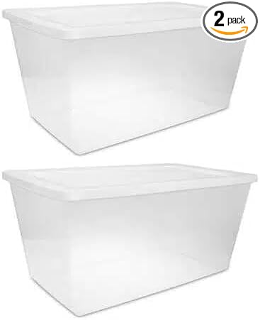 90QT transparent plastic storage boxes by Unknown