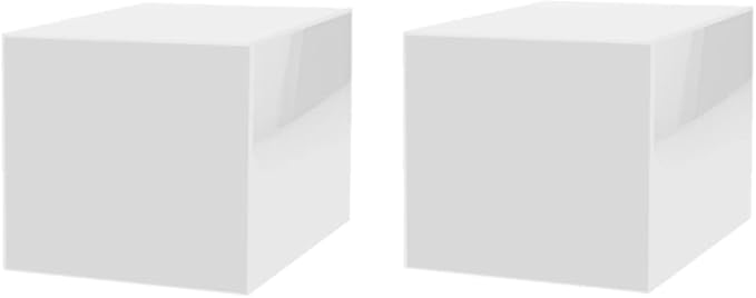 2 Pack 7 Inch White Acrylic Display Box Versatile Square Plexiglass Retail by MarketingHolders