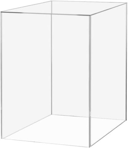 Acrylic Display Riser Box Clear Plexiglass 12" x 12” x 19” No Lid Hollow by MarketingHolders