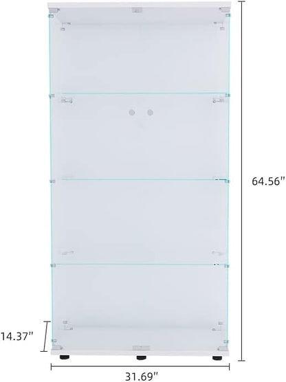 Yoluckea 4 Shelves Glass Display Cabinet - Image 2