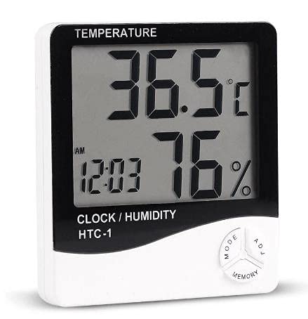 HTC-1 Digital Hygrometer Indoor Thermometer Clock/Alarm Humidity Meter Room by Unknown