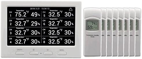 Ambient Weather WS-3000-X8 Thermo-Hygrometer Wireless Monitor w/ 8 Remote by AmbientWeather