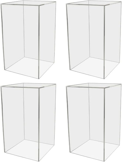 4 Pack Tall Display Box Clear Acrylic 12" x 12” x 19” No Lids Hollow Pedestal 5 by MarketingHolders