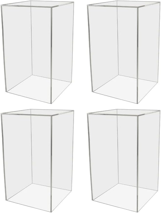 4 Pack Tall Display Box Clear Acrylic 12" x 12” x 19” No Lids Hollow Pedestal 5 by MarketingHolders