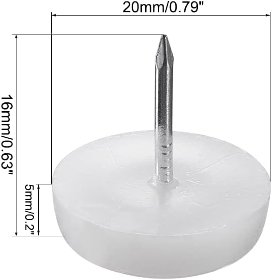 uxcell Furniture Feet Nail Plastic Glide Nails Chair Table Leg Protector Pads - Image 2