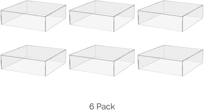 6 Pack Clear Acrylic Display Box Counter Retail Merchandise Storage Bin No Lid - Image 5