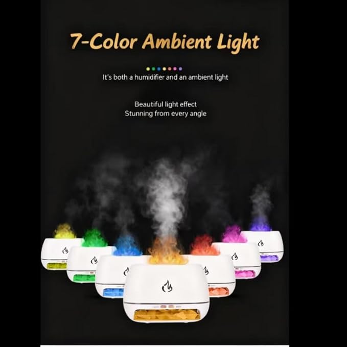 Multi-Colour Flame Humidifier Aromatherapy Diffuser, 7-Colour Flame Humidifier - Image 4