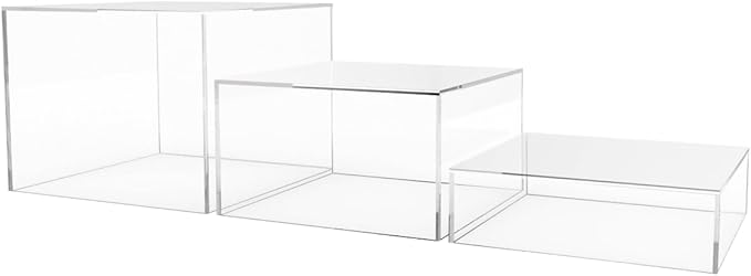 Marketing Holders 3 Piece Acrylic Display Riser Boxes Clear Retail Product - Image 7