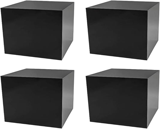 4 Pack Black Acrylic Display Box Counter Retail Merchandise Storage Bin No Lid by MarketingHolders