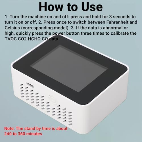 CO2 Monitor Indoor Air Quality Meter Real Time Detection of Carbon Dioxide HCHO - Image 7