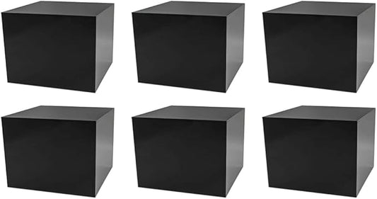 6 Pack Black Acrylic Display Box Counter Retail Merchandise Storage Bins No Lid by MarketingHolders