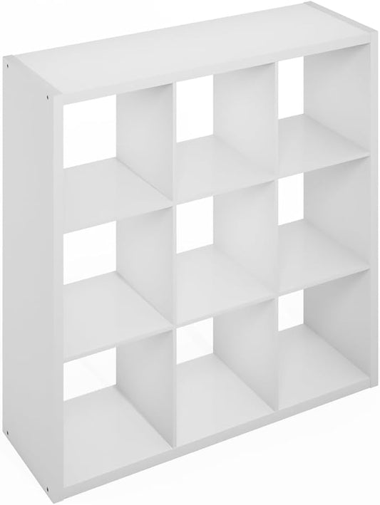 Furinno Simple Cube Storage Organizer, 9-Cube Display Shelf, Open Back Shelving by Furinno-FitsYourSpaceFitsYourBudget