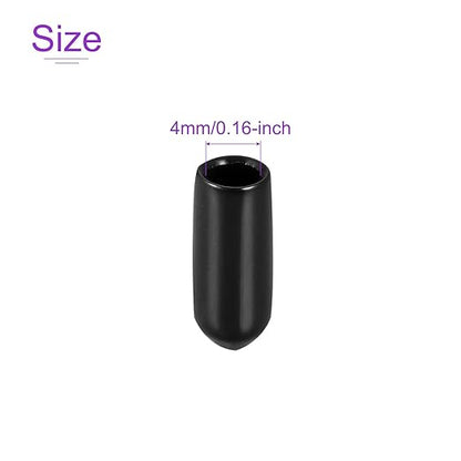 DMiotech 100 Pack 4mm ID Black Screw Thread Protectors Rubber End Caps Bolt - Image 4