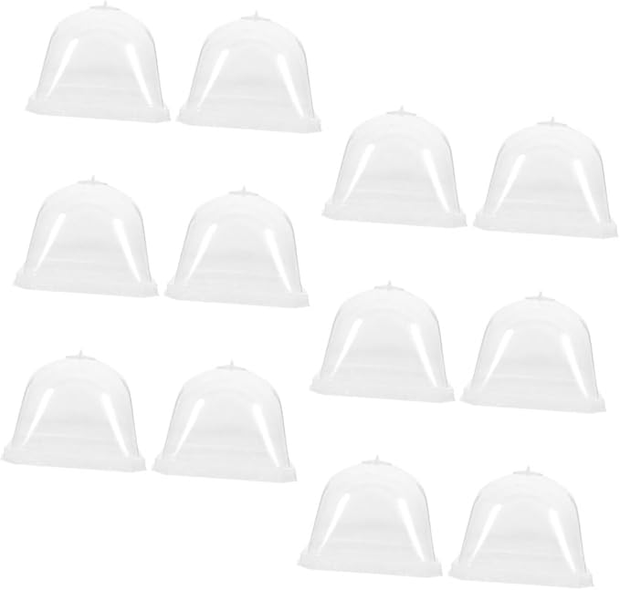 12pcs Reusable Garden Dome Covers Transparent Square Cloche by Toddmomy