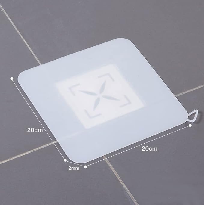 2 Pieces 8 x 8 Inch Silicone Tub Stopper Floor Drain Cover Sewer Anti-Odor Mat - Image 6