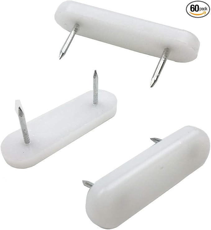 Luckycivia 60 PCS Plastic Head Double Pins, Furniture Chair Leg Feet Pads Glide by Unknown