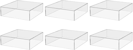 6 Pack Clear Acrylic Display Box Counter Retail Merchandise Storage Bin No Lid by MarketingHolders