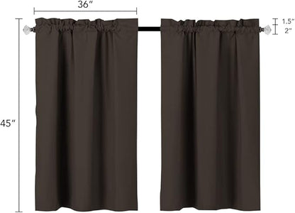 Easy Home 2 Panels Blackout Tier Curtain - Image 2