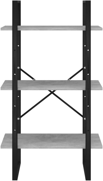 Grey 3-Tier Industrial Storage Shelf 11.8x23.6x41.3 in Matte Engineered Wood & - Image 6