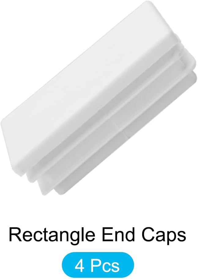 METALLIXITY Rectangle End Caps 4Pcs, Plastic Rectangle Tube Inserts Threaded - Image 5