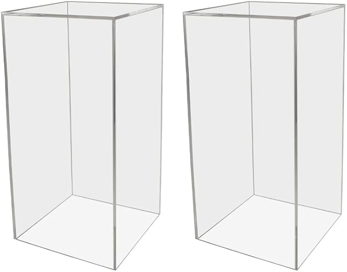 Marketing Holders 2 Pack Riser Display Box Clear Acrylic 12" x 12” x 19” No by MarketingHolders