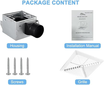 Bathroom Exhaust Fan 80 CFM 1.5 Sone, 4-Inch Duct, Quiet Energy Star Certified - Image 6