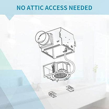 Tech Drive Very Quiet 80 CFM, 1.5 Sone No Attic access Needed Installation - Image 4