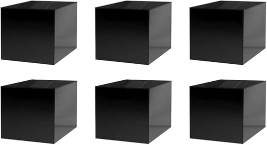 6 Pack 9 Inch Black Acrylic Display Box No Lid Versatile Merchandise Storage by MarketingHolders