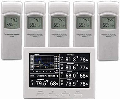 Ambient Weather WS-3000-X5 Thermo-Hygrometer Wireless Monitor w/ 5 Remote by AmbientWeather