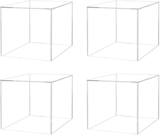 4 Pack Acrylic Cube Clear 6" Flower Vase Decorative Centerpiece Box by MarketingHolders