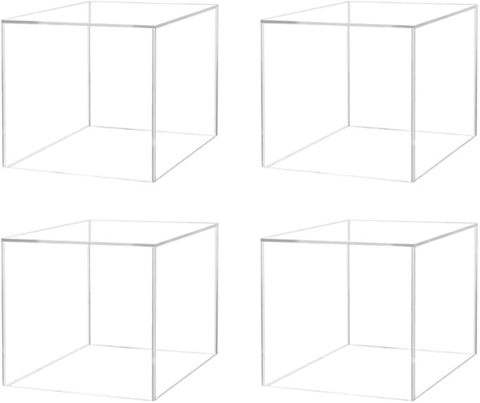 4 Pack 14 Inch Clear Acrylic Display Riser Box by MarketingHolders