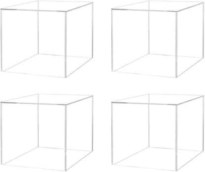 4 Pack Acrylic Display Box 12" W Square Hollow Cube Clear Art Sculpture by MarketingHolders
