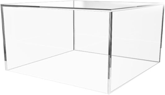 4 Pack Clear Acrylic Display Box Versatile 5 Sided Pedestal No Lid 7" x 7.25" x by MarketingHolders