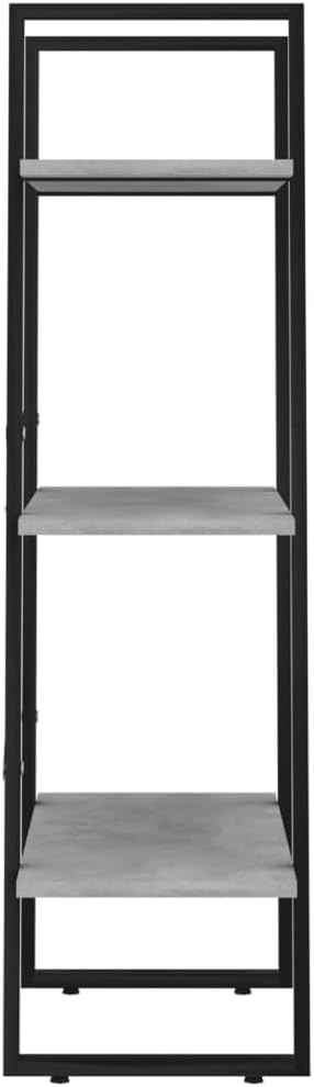 Grey 3-Tier Industrial Storage Shelf 11.8x23.6x41.3 in Matte Engineered Wood & - Image 7