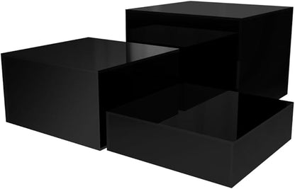 Riser Boxes Set of 3 Glossy Black 2" by MarketingHolders