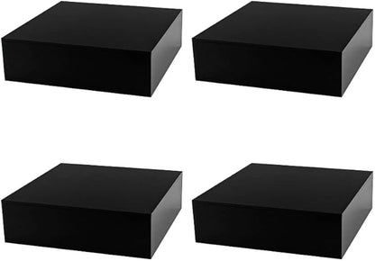 4 Pack Black Acrylic Display Box Countertop Showcase Bin No Lid 6.75" x 6.75" x by MarketingHolders