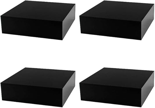 4 Pack Black Acrylic Display Box Countertop Showcase Bin No Lid 6.75" x 6.75" x by MarketingHolders