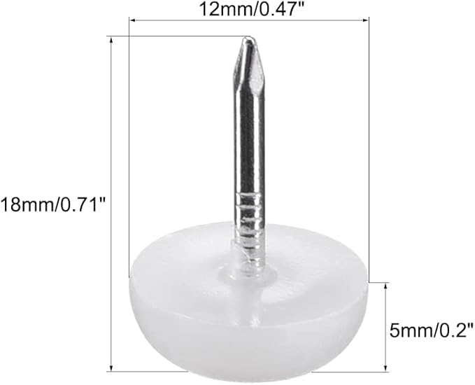 uxcell Furniture Feet Nail Plastic Glide Nails Chair Table Leg Protector Pads - Image 2