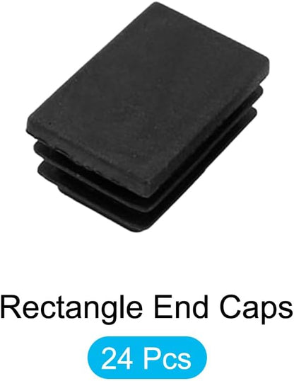 METALLIXITY Rectangle End Caps 24Pcs, Plastic Rectangle Tube Inserts Threaded - Image 5