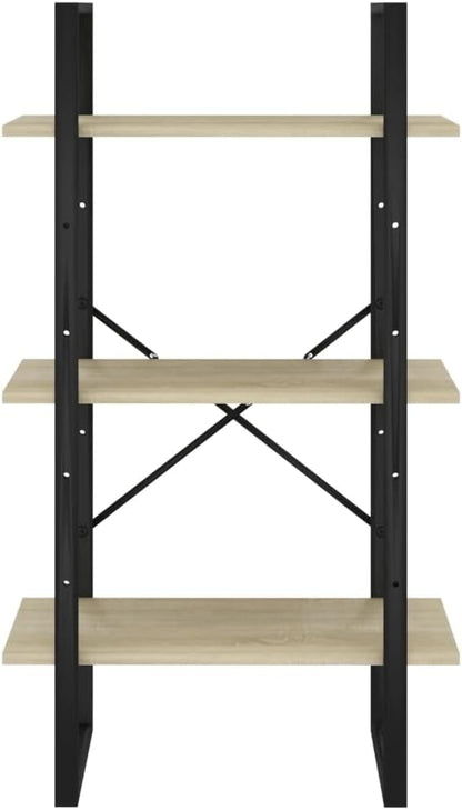 Industrial 4-Tier Storage Shelf 41.3" H Sonoma Oak Engineered Wood & Matte - Image 6