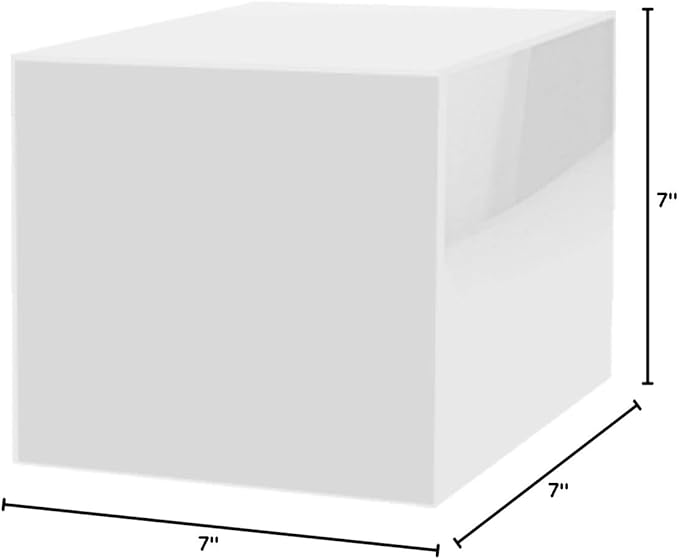 7 Inch White Acrylic Display Box Versatile Square Plexiglass Retail Product - Image 10