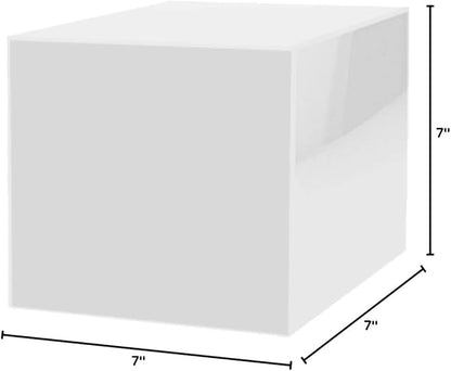7 Inch White Acrylic Display Box Versatile Square Plexiglass Retail Product - Image 10