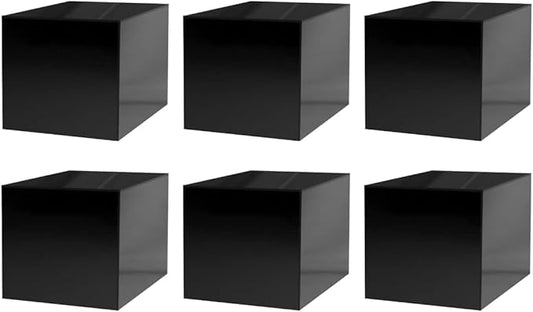 6 Pack 8 Inch Glossy Black Acrylic Display Box by MarketingHolders