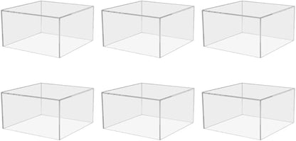 6 Pack Clear Acrylic Display Box Counter Retail Merchandise Storage Bin No Lid by MarketingHolders