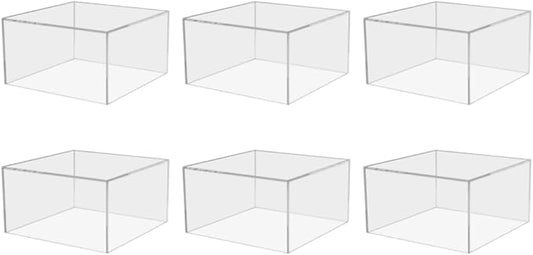 6 Pack Clear Acrylic Display Box Counter Retail Merchandise Storage Bin No Lid by MarketingHolders
