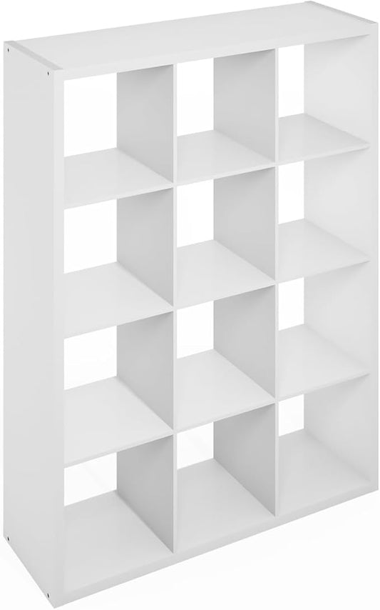 Furinno Simple Cube Storage Organizer, 12-Cube Display Shelf, Open Back by Furinno-FitsYourSpaceFitsYourBudget