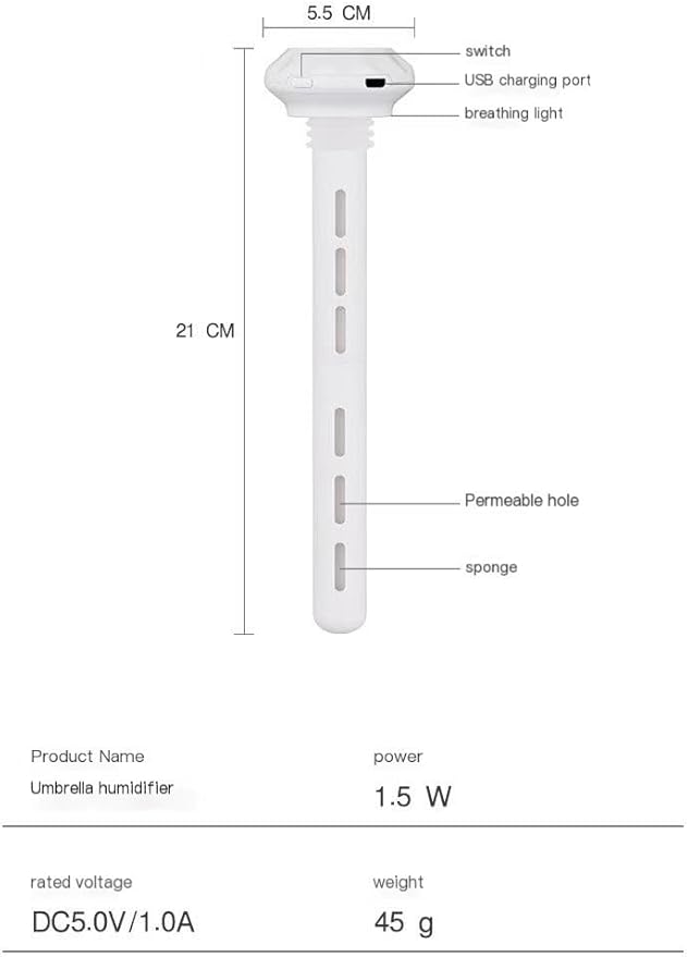 White Portable Mini Humidifier, Water bottle USB Cool Mist Small Humidifier - Image 7